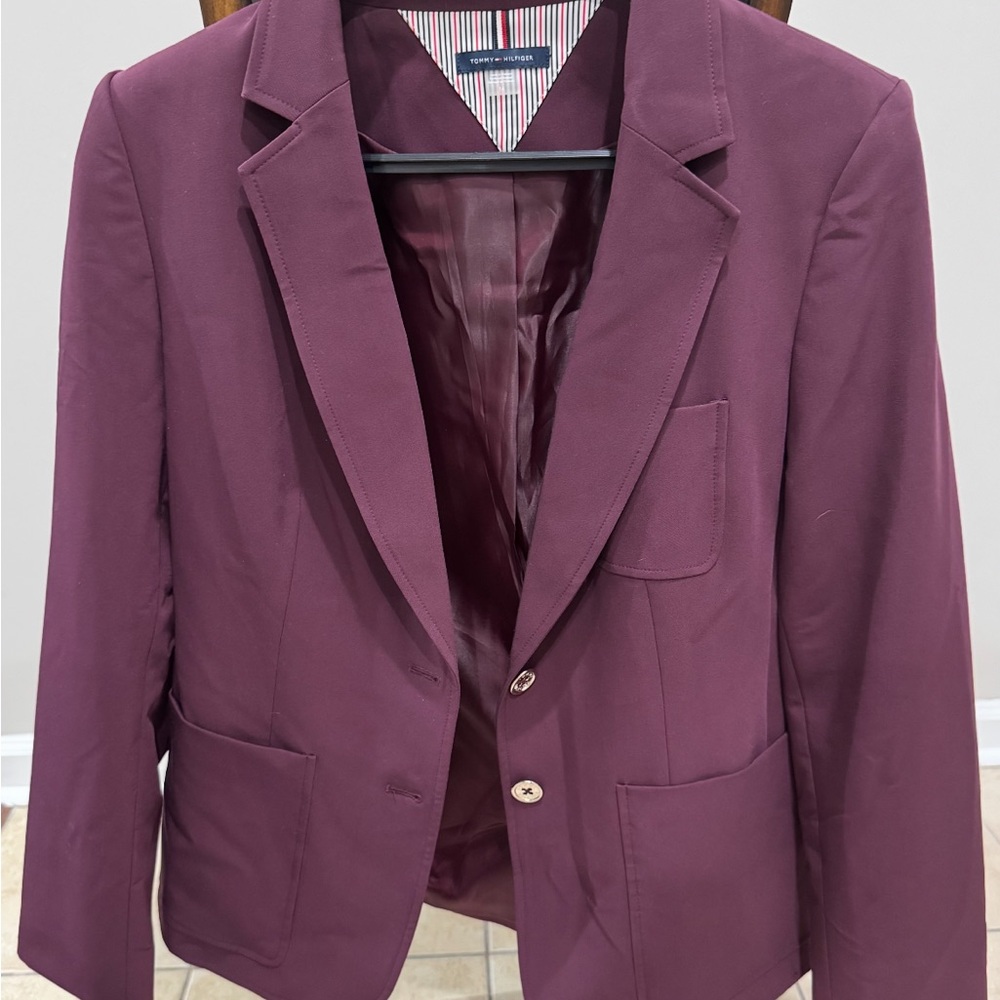 Tommy Hilfiger Women's Burgundy Pantsuit - Picture 2 of 6